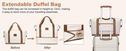 Kono  Fashion Luggage Set, Lightweight ABS Hard Shell Trolley Suitcases with TSA Lock, 4 Spinner Wheels (2/3/4/6 Pcs Set)