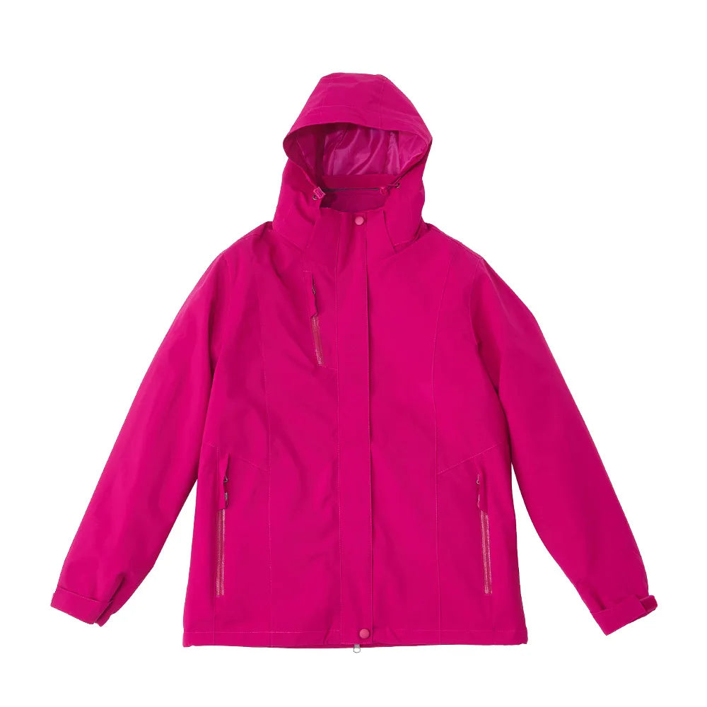 Modishion 3 in 1 thickened windproof waterproof lightweight hard shell jacket with fleece lining winter warm windbreaker
