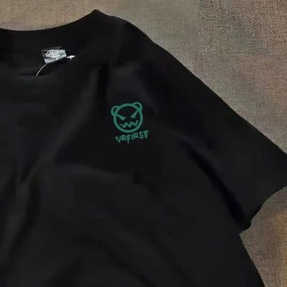 Summer short-sleeve T-shirt for women American casual style loose and simple cotton T-shirt