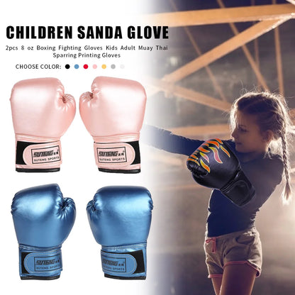 2PCS Kids Boxing Gloves Children Punch Training Sparring Kickboxing Fighting Fitness Mitts Hitting Hand Protector for Boys Girls