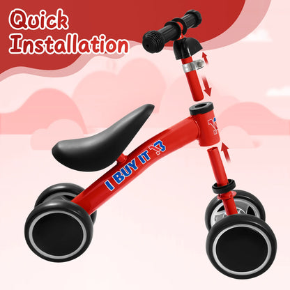 Baby Balance Bike, No Pedal Toddler Balance Bike, Lightweight Ride on Toys for 1-2 Kids, Children's First Bike Training Bicycle