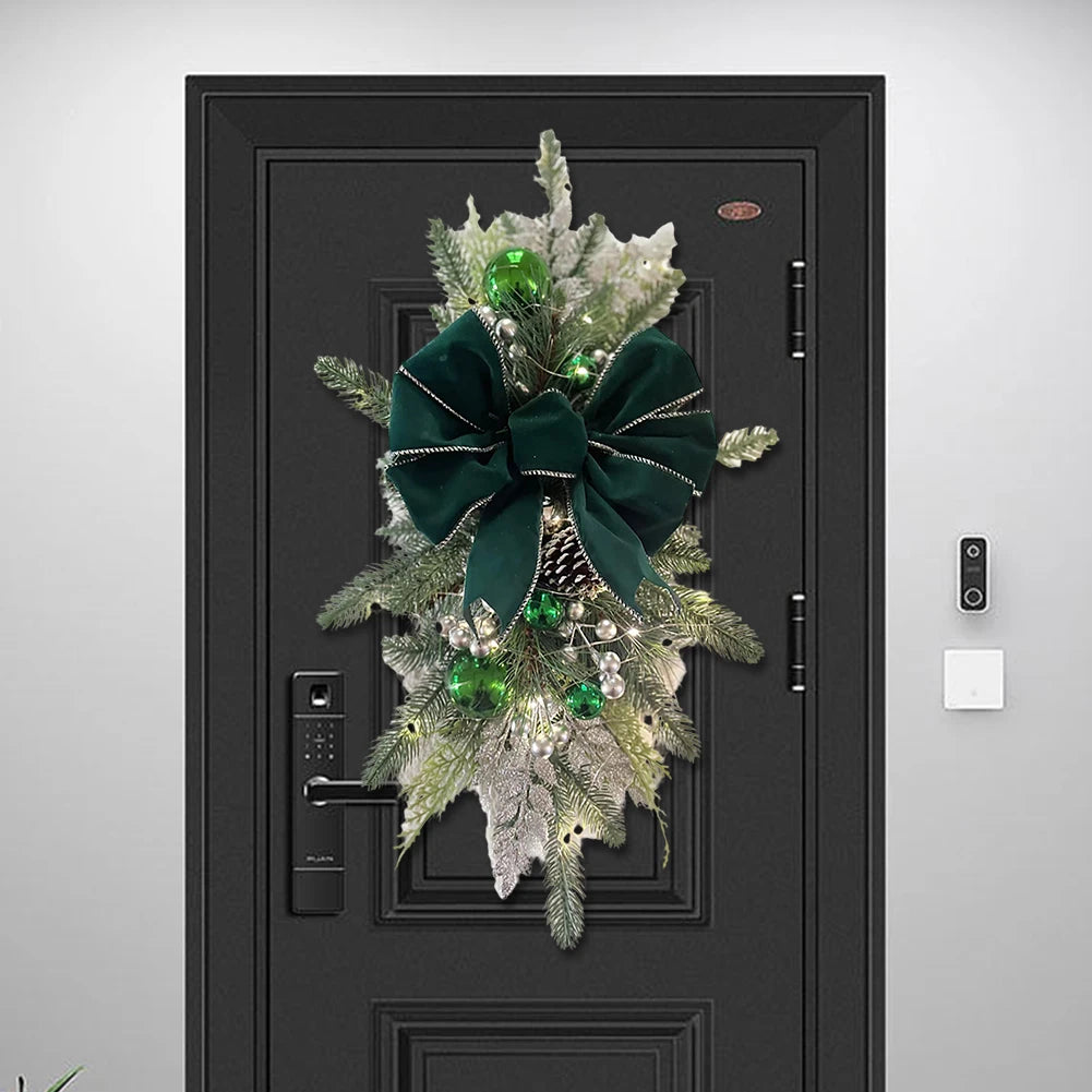 Christmas Wreath Pendants Festive Door Window Wreath Decoration Stairway Stairs Trim Garland Xmas Navidad Wreath Hanging Pendant