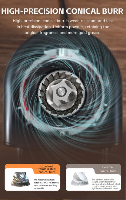 HiBREW Automatic Burr Mill Electric Coffee Grinder with 31 Gears for Espresso American Coffee Pour Over Visual Bean Storage G3