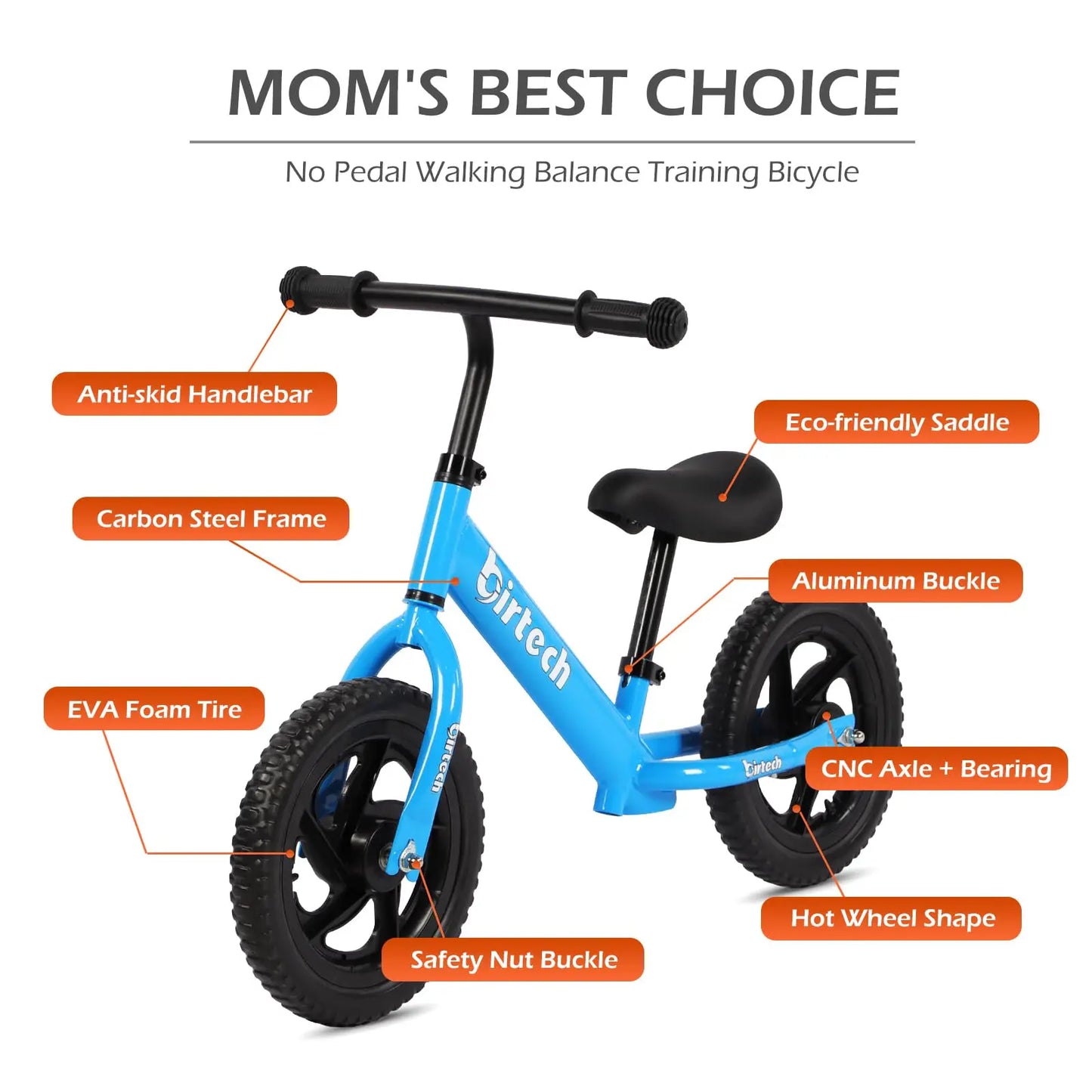 Balance Bike for 2,3,4 Years Old Light Weight No-Pedal Toddlers Walking Bicycle for Children Age 3-6 with Adjustable Handlebar