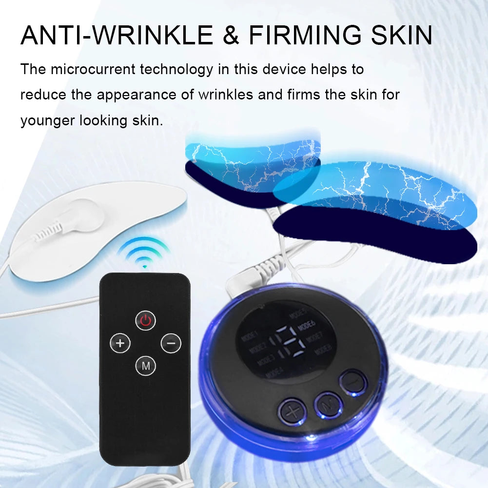 EMS Facial Massager Current Muscle Stimulator Anti-Wrinkle Face Tightening Tool USB Charging 8 Modes 19 Levels for Women