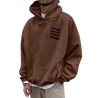 Unisex Fall Harajuku Style Embroidered Streetwear Long Sleeve Baggy Hooded Sweatshirt Fashion Casual Comfy Pullover Hoodies