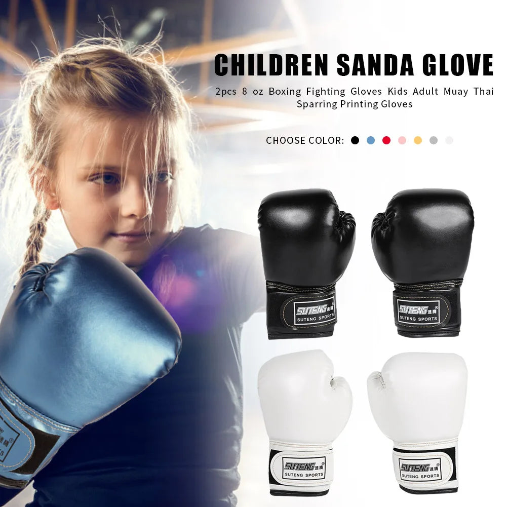 2PCS Kids Boxing Gloves Children Punch Training Sparring Kickboxing Fighting Fitness Mitts Hitting Hand Protector for Boys Girls