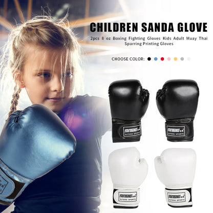 2PCS Kids Boxing Gloves Children Punch Training Sparring Kickboxing Fighting Fitness Mitts Hitting Hand Protector for Boys Girls
