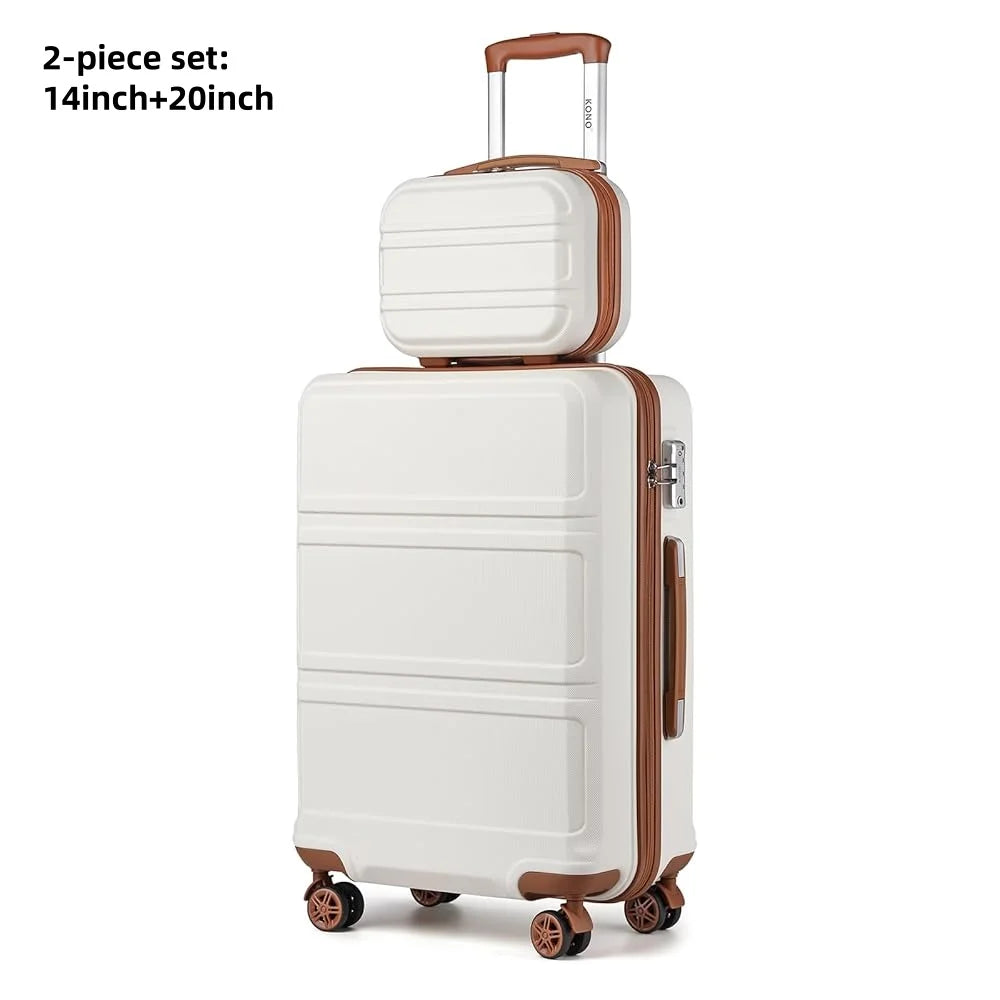 Kono  Fashion Luggage Set, Lightweight ABS Hard Shell Trolley Suitcases with TSA Lock, 4 Spinner Wheels (2/3/4/6 Pcs Set)