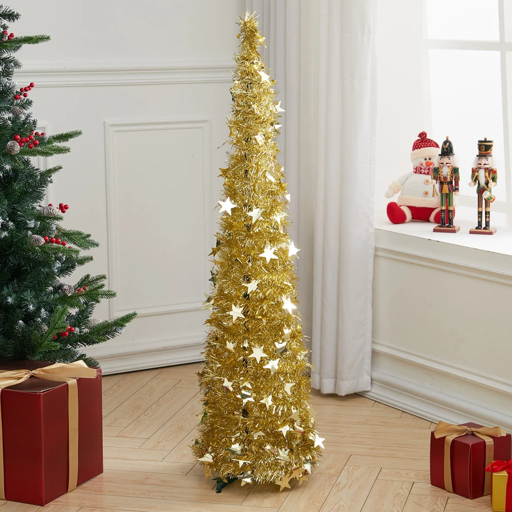 Voltsify 1.2M Tinsel Xmas Tree with Base