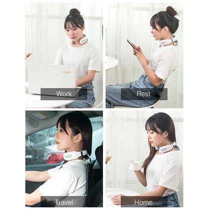 Cervical Massager 16 Modes USB Smart Pulse Heating 4 Head Neck Massager for Neck Tension Vibrator Heating Massager Relax Muscles