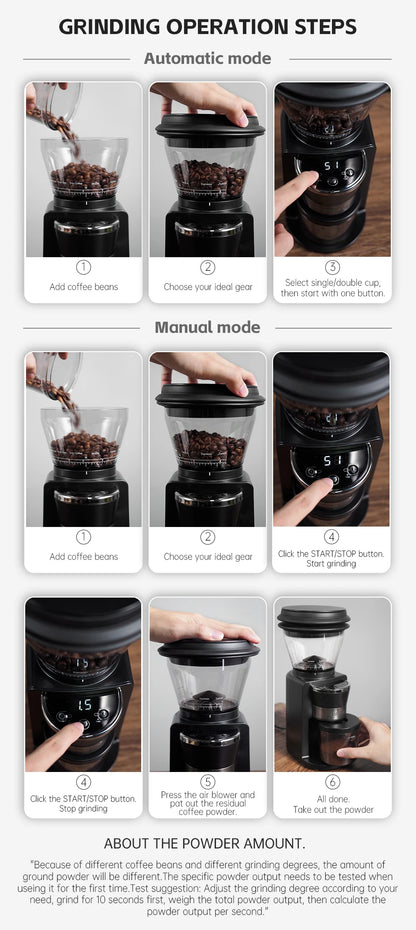 HiBREW Automatic Burr Mill Electric Coffee Grinder with 31 Gears for Espresso American Coffee Pour Over Visual Bean Storage G3