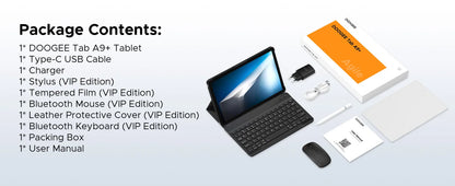 DOOGEE Tab A9+ 2 IN 1 Smart Tablet PC Android 15 11'' Display 20GB RAM(4+16) 64GB ROM 8580mAh Battery Dual Speakers Widevine L1