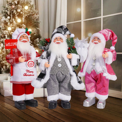 Christmas 12 "Cute Santa figure Standing Santa doll window decoration Red Santa Claus