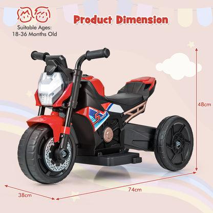 DORTALA Kids Ride-on Motorcycle 6V Battery Powered Motorbike Toddler Electric Dirt Bike