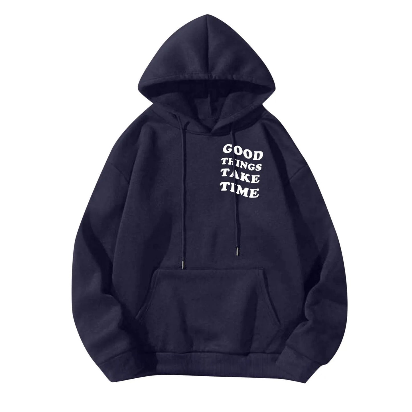 Unisex Fall Harajuku Style Embroidered Streetwear Long Sleeve Baggy Hooded Sweatshirt Fashion Casual Comfy Pullover Hoodies