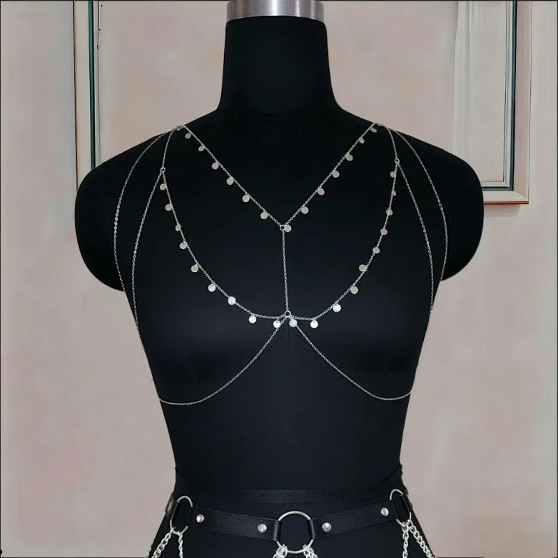Personality Sequin Chest Chain, Simple Cold Wind Personality Body Chain, Light Luxury Senior Sense, All Accessories