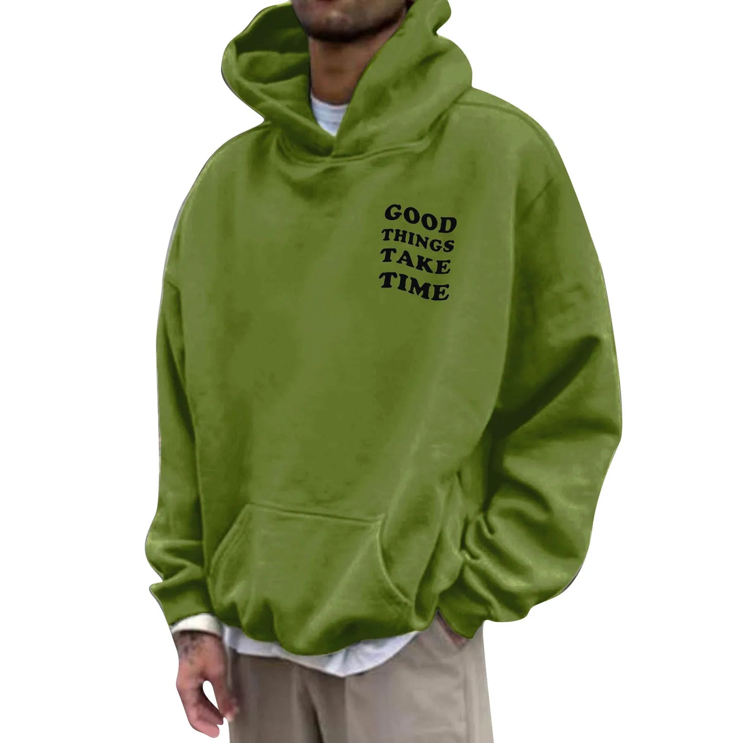 Unisex Fall Harajuku Style Embroidered Streetwear Long Sleeve Baggy Hooded Sweatshirt Fashion Casual Comfy Pullover Hoodies