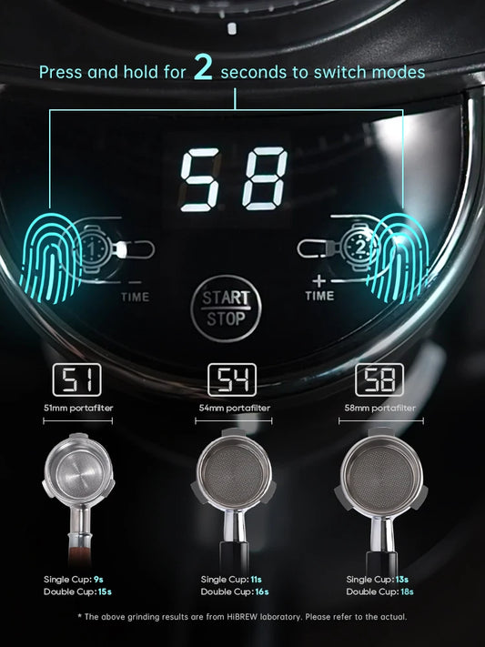 HiBREW Automatic Burr Mill Electric Coffee Grinder with 31 Gears for Espresso American Coffee Pour Over Visual Bean Storage G3