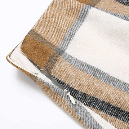 Plaid Half Length Skirt Women’s A-Line Solid Colour High Waist Min Dress Tight Skirt Single-breasted Corduroy Slim Skirt