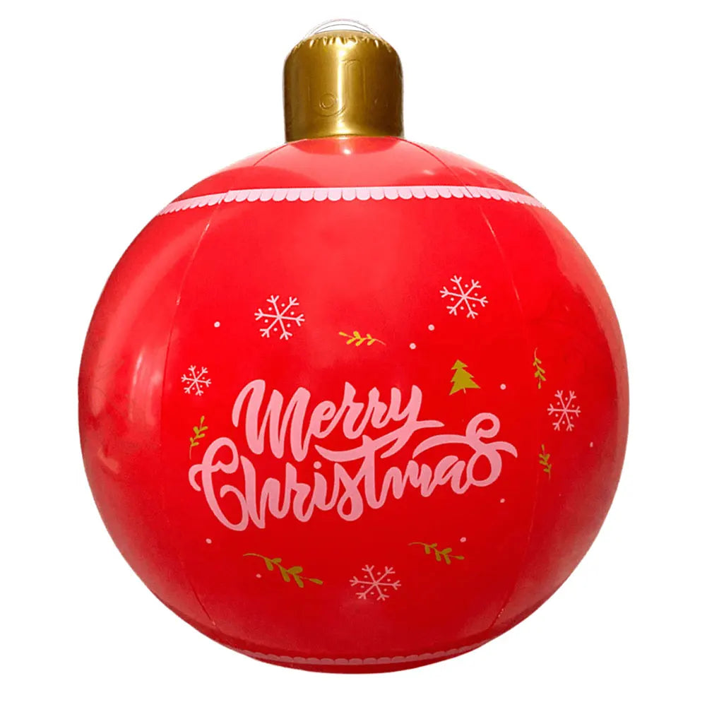 24Inch PVC Inflatable Christmas Ball 60cm Christmas Inflatable Ball Ornament Outdoor Xmas Tree Decoration Holiday Party Supplies
