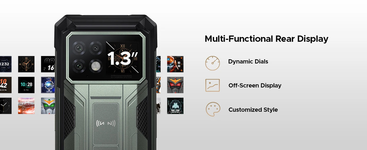 DOOGEE S200 Max 5G Rugged Phone Dual light Flashlight 16GB 512GB 22000mAh 66W 1.32" Rear Display 6.72” 120Hz NFC Smartphone