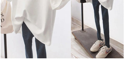 Summer Fashion Versatile Simple Mid-length Loose Casual Age-reducing White Short Sleeve T-shirt Women