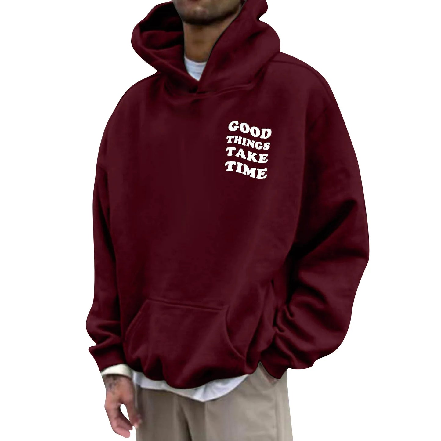 Unisex Fall Harajuku Style Embroidered Streetwear Long Sleeve Baggy Hooded Sweatshirt Fashion Casual Comfy Pullover Hoodies