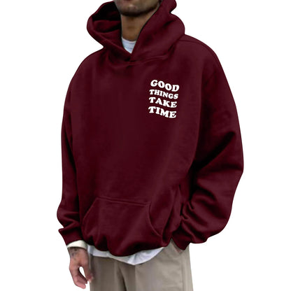 Unisex Fall Harajuku Style Embroidered Streetwear Long Sleeve Baggy Hooded Sweatshirt Fashion Casual Comfy Pullover Hoodies