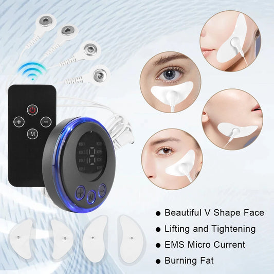 EMS Facial Massager Current Muscle Stimulator Anti-Wrinkle Face Tightening Tool USB Charging 8 Modes 19 Levels for Women