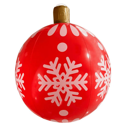 24Inch PVC Inflatable Christmas Ball 60cm Christmas Inflatable Ball Ornament Outdoor Xmas Tree Decoration Holiday Party Supplies