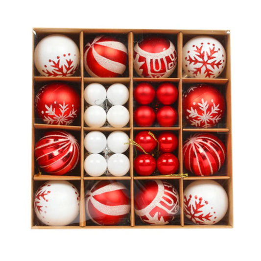 44pcs Color Balls Festive Party Supplies Hang Pendant Ball Creative Color Painted Atmosphere Decor for Indoor New Year Xmas Tree