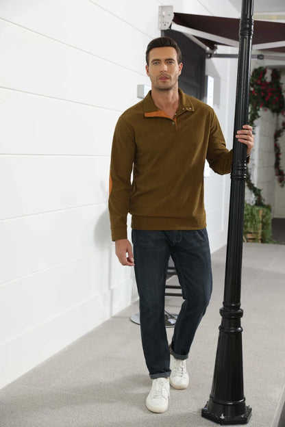 Spring And Autumn Korean Version Fashionable Streetwear Top Men's Outdoor Casual Standing Collar Long-sleeved Sweater