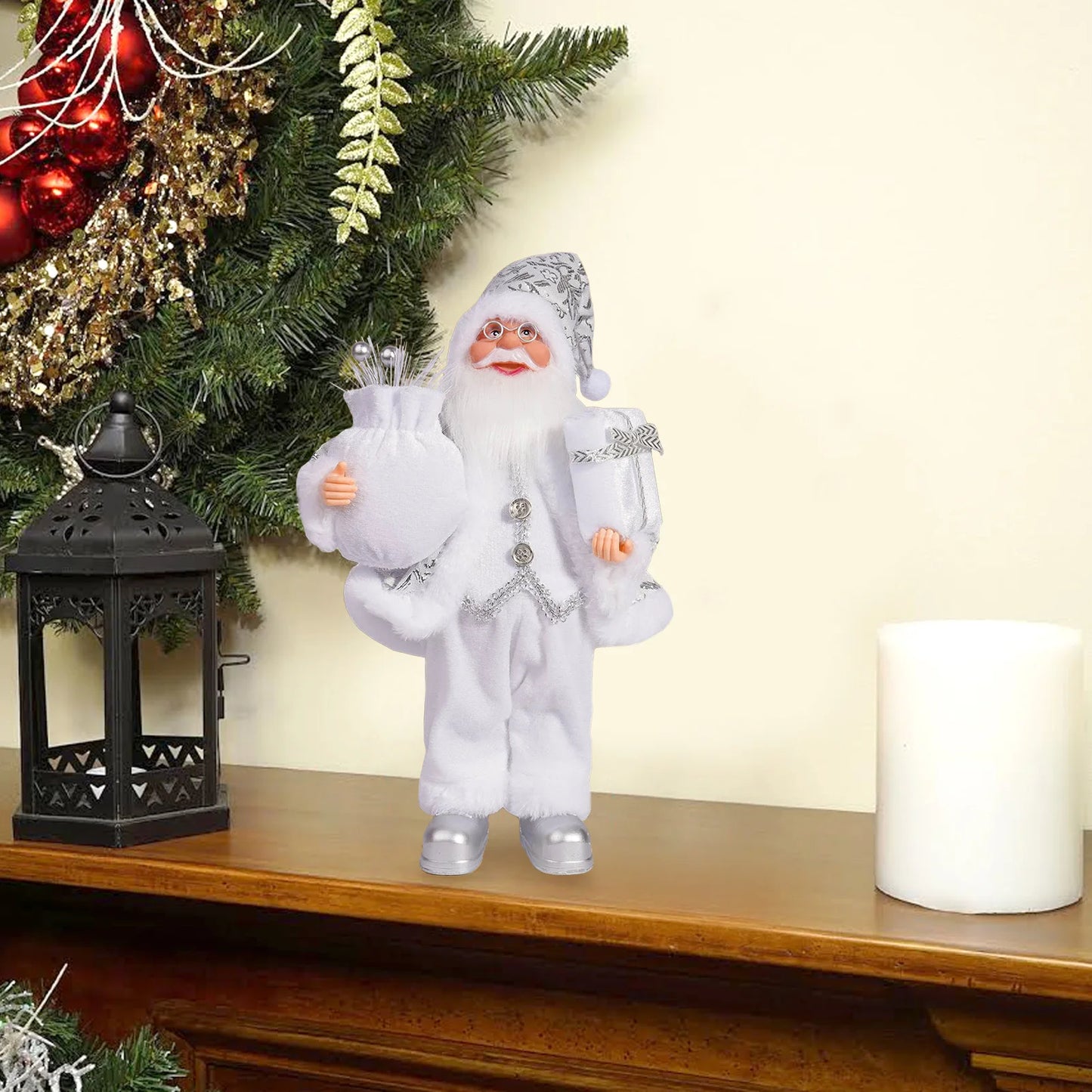 Christmas 12 "Cute Santa figure Standing Santa doll window decoration Red Santa Claus