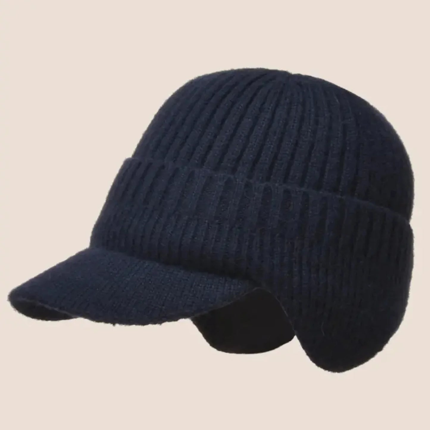 Outdoor Thickened Wool Knitted Hat Cap with Ear Protection - Windproof & Warm for Cycling and Hiking