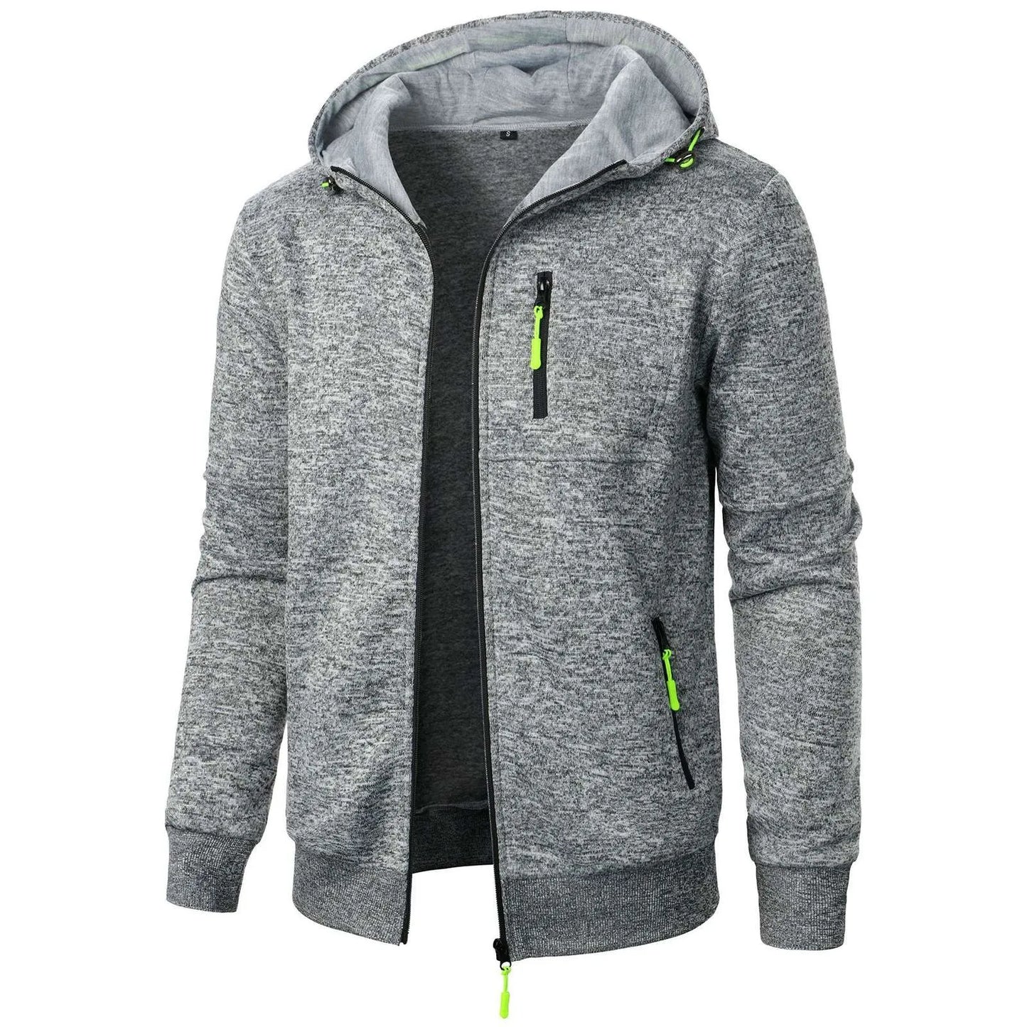 Spring And Fall Basic Breathable Sports Hooded Thin Regular Fit Comfy Zipper Cardigan Top Jacket For Man