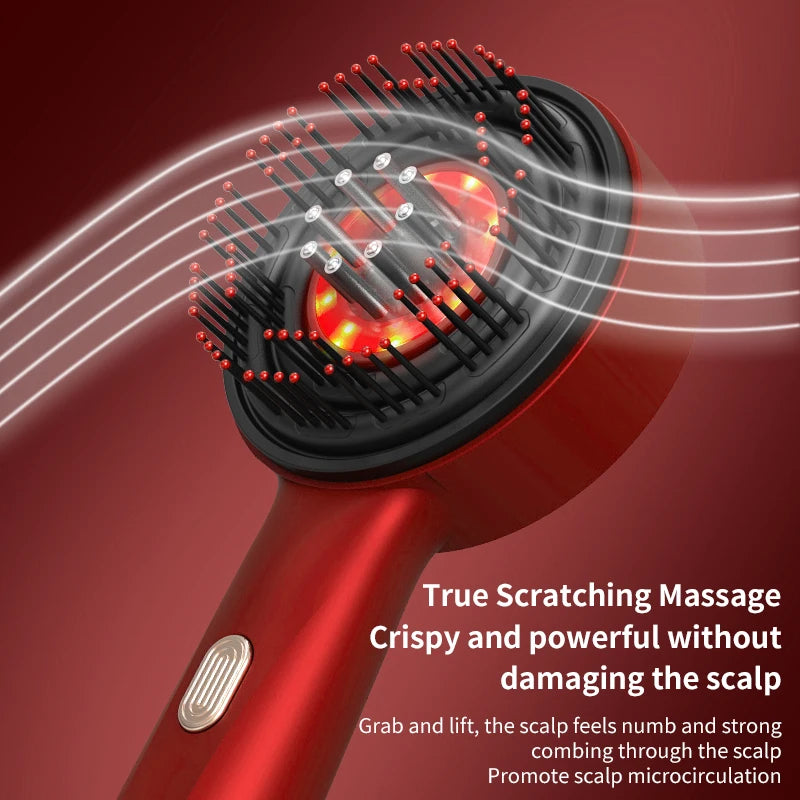 Electric Vibration Massage Comb Blue Red Light Therapy Hair Growth Massage Scalp Brush Anti Hair Loss Improve Scalp Health Care
