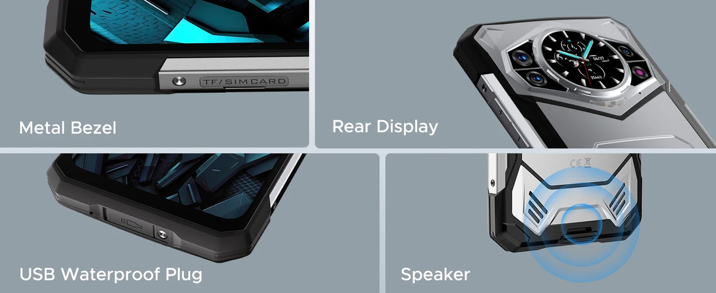 DOOGEE S200 5G Rugged Phone 1.32" Rear Display 12GB 256GB 6.72" 120Hz 100MP AI Main Camera 10100mAh Battery 33W Smartphone