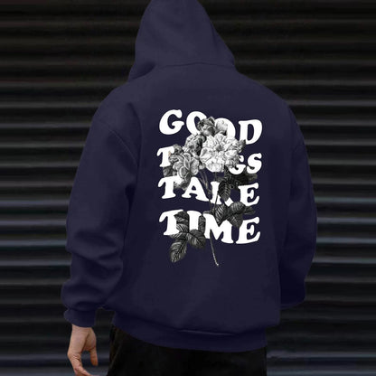 Unisex Fall Harajuku Style Embroidered Streetwear Long Sleeve Baggy Hooded Sweatshirt Fashion Casual Comfy Pullover Hoodies