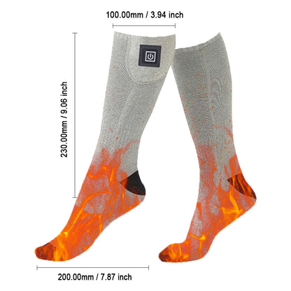 Electric Heated Socks 3 Level Temperature Electric Heating Socks Cold-Proof Skiing Sock for Cycling Camping Skating