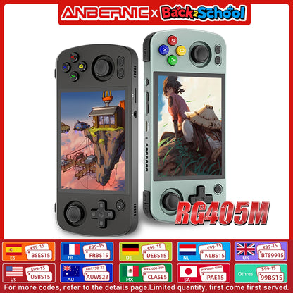 ANBERNIC RG405M Metal Handheld Game Console Android 12 System Unisoc Tiger T618 4 Inch IPS Screen Game Player Support OTA Update