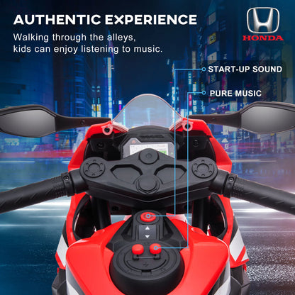 HOMCOM Honda Licensed 6V Kids Electric Motorbike Ride On Car for 3-5 Years