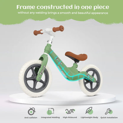12" Balance Bike for Kids, Lightweight No Pedal Walking Balance Bike with Nylon Frame and Flat-Free Tires, Adjustable Training