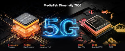 DOOGEE V Max Plus 5G Rugged Phone 6.58" Dimensity 7050 16GB+512GB Lighting Effects 22000mAh Battery 200MP AI Camera Cell Phone