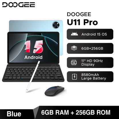 DOOGEE U11 Pro 2in1 PC Tablet Android 15 30GB(6+24) 256GB 11" 8580mAh Battery Dual Speakers Unisoc T7200 Widevine L1 Tablet