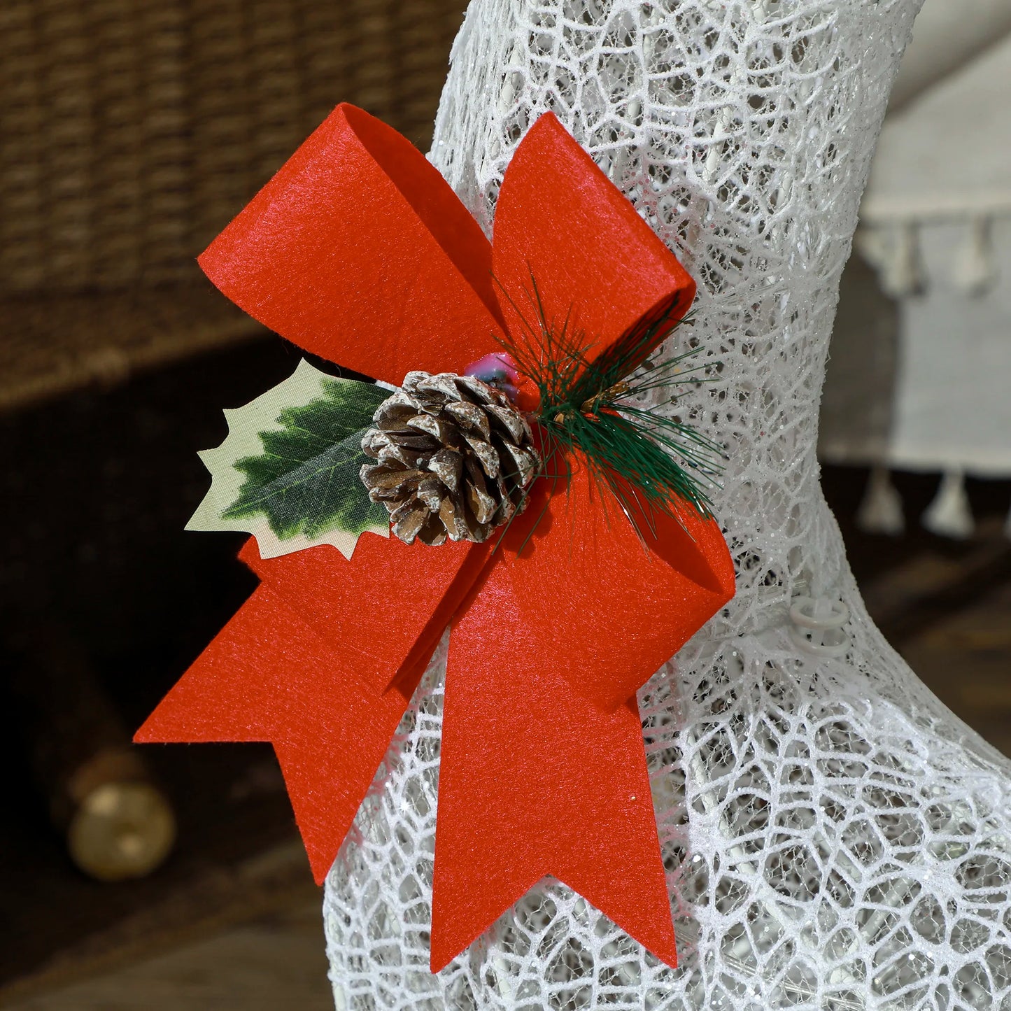 Outsunny Light Up Reindeer & Sleigh Christmas Decoration w/ 170 LED Lights