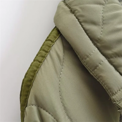 PB&ZA2024 Winter New Women's Clothing Style Simple  Loose  Warm  Windproof  Stand up Collar  Lightweight Cotton Jacket