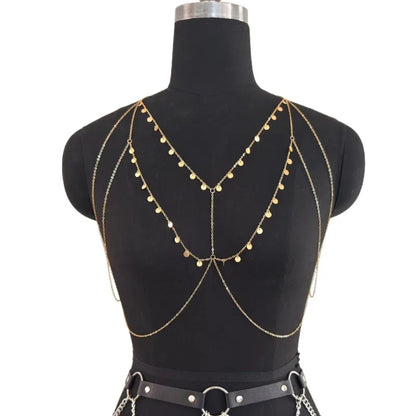 Personality Sequin Chest Chain, Simple Cold Wind Personality Body Chain, Light Luxury Senior Sense, All Accessories