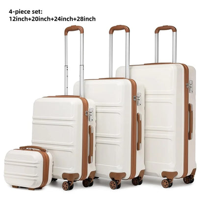 Kono  Fashion Luggage Set, Lightweight ABS Hard Shell Trolley Suitcases with TSA Lock, 4 Spinner Wheels (2/3/4/6 Pcs Set)