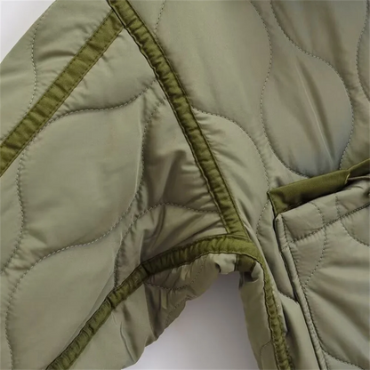 PB&ZA2024 Winter New Women's Clothing Style Simple  Loose  Warm  Windproof  Stand up Collar  Lightweight Cotton Jacket